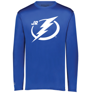 Jr. Lightning long sleeve performance tee, royal